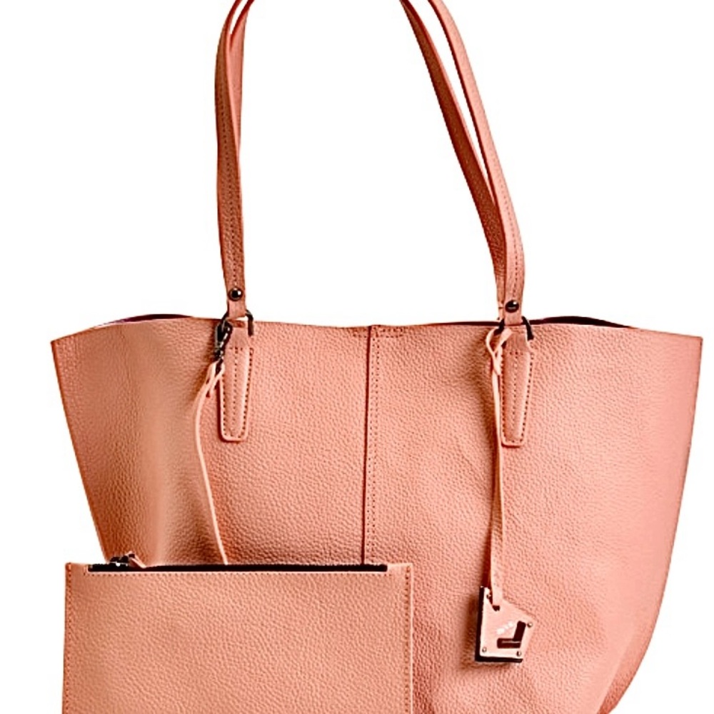 NWT~2 PIECE BOTKIER SHOULDER BAG TOTE and MAKE-UP BAG-100% Genuine LEATHER